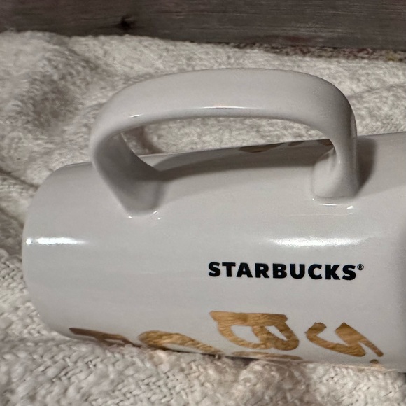 Starbucks 16 OZ Latte mug! White and Gold! - Picture 7 of 7